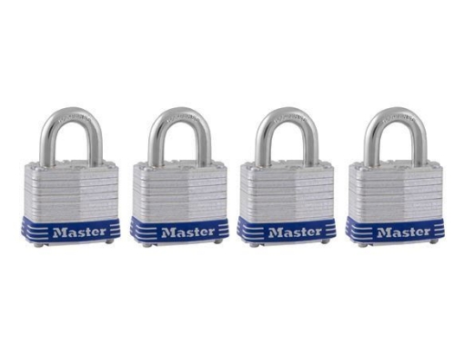 Picture of MASTER LOCK 40MM 19MM SHACKLE, 4 PIECES KEY-ALIKE LAMINATED STEEL PADLOCK