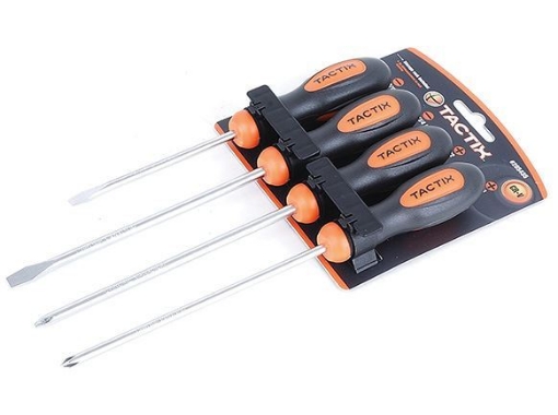 Picture of Tactix Screwdriver 4 pcs. Set SL5.5x100, 6.5x100 PH#1x100, #2x100, ME580604