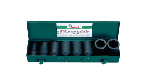 Picture of Hans 1" Drive 8 Pcs. Deep Impact Socket Set - 88610 - Metric Size