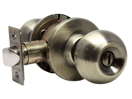 Picture of EZSET BALA PRIVACY CYLINDRICAL KNOBSET ANTIQUE BRASS EZ102CBAUS5