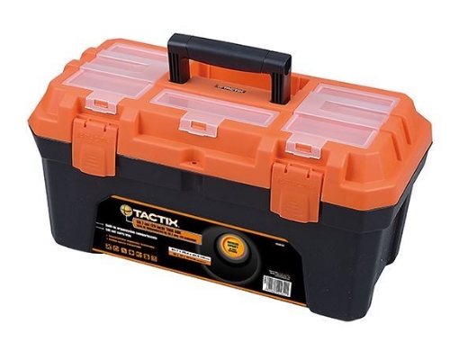 Tactix Plastic Tool Box - 4.5kg, Black