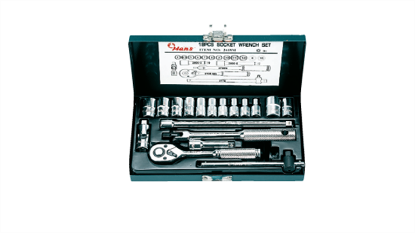 Picture of Hans 1/4" Drive 6 Points 18 Pcs. Socket Wrench Set - Inches Size