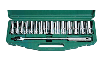 Picture of Hans 1/2" DR. 16 Pcs. Deep Socket Wrench Sets
