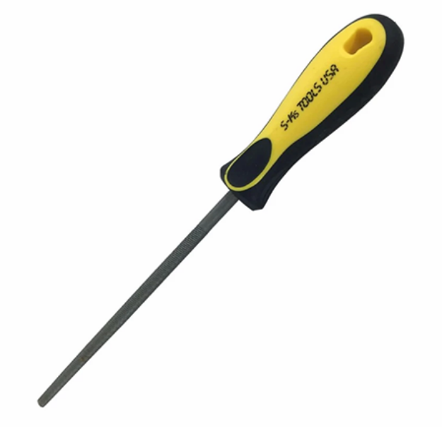 Picture of S-Ks Tools USA Tempered 12" Round File Bastard (Silver/Yellow), RF-12
