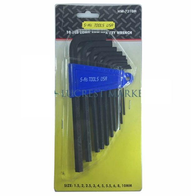 Picture of S-Ks Tools USA HW-7310M Long Arm Allen Wrench Set (Black)