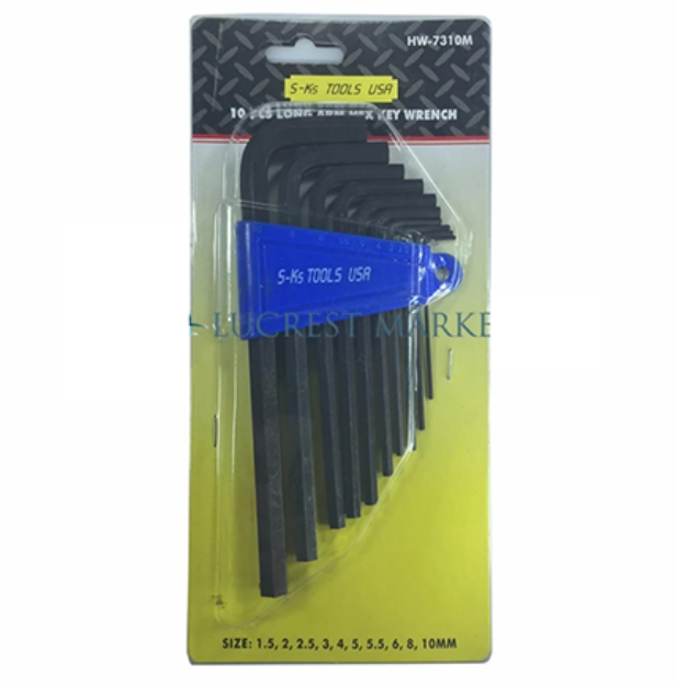 Picture of S-Ks Tools USA HW-7310S Long Arm Allen Wrench Set (Black)