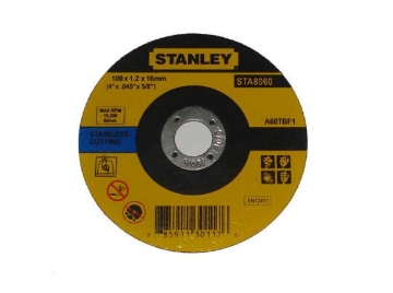 Show details for STANLEY BONDED ABRASIVES 4" CUTTING DISC -METAL -100 x 2.5 x 16mm Picture of STANLEY BONDED ABRASIVES 4" CUTTING DISC -METAL -100 x 2.5 x 16mm