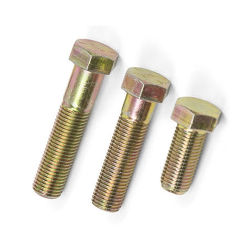 Picture of Yellow Zinc Plated Hex Cap Screw, Metric Yellow Zinc Hexagonal Cap Screw, Metric Hex Cap Screw