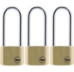 Picture of Yale Classic Series Outdoor Solid Brass Long Shackle Padlock 40mm with Multi-pack - Y110/40/163/3