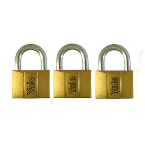 Picture of Yale V140.50 KA3, Standard Shackle Brass Padlocks 140 Series Key Alike 3, V14050KA3