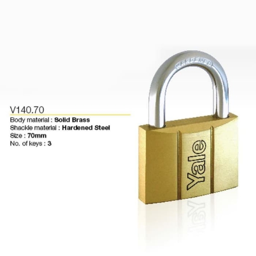 Picture of Yale V14070, Brass Padlock 70mm, V14070