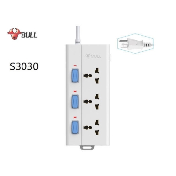 Show details for Bull Extension Board 3 Outlets and 3 Switches, S3030 Picture of Bull Extension Board 3 Outlets and 3 Switches, S3030