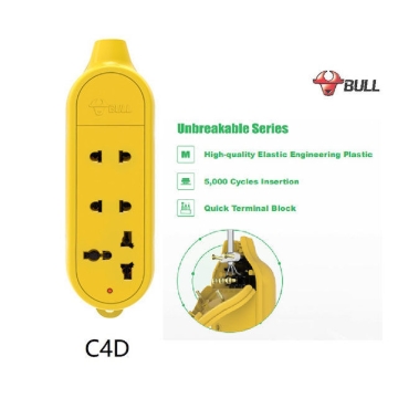 Show details for Bull Extension Board 3 Outlets Rewireable MAX power 4000W MAX current 16A Unbreakable (Yellow), C4D Picture of Bull Extension Board 3 Outlets Rewireable MAX power 4000W MAX current 16A Unbreakable (Yellow), C4D