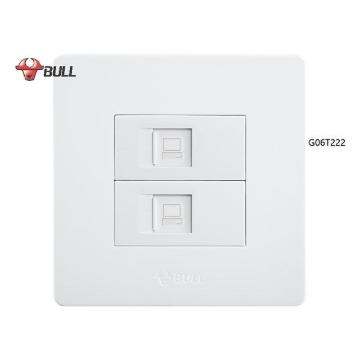 Show details for Bull 2 Gang Computer Modular Outlet Set (White), G06T222(T5) Picture of Bull 2 Gang Computer Modular Outlet Set (White), G06T222(T5)