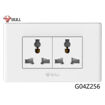 Show details for Bull 2 Gang Universal Outlet Set (White), G04Z256 Picture of Bull 2 Gang Universal Outlet Set (White), G04Z256