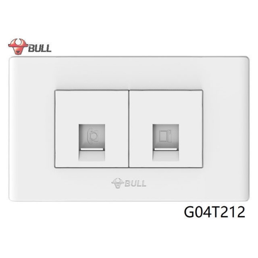 Picture of Bull Telephone and Computer Outlet Set (White), G04T212