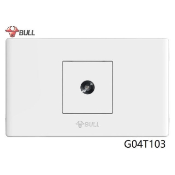 Show details for Bull 1 Gang TV Cable Outlet (White), G04T103 Picture of Bull 1 Gang TV Cable Outlet (White), G04T103