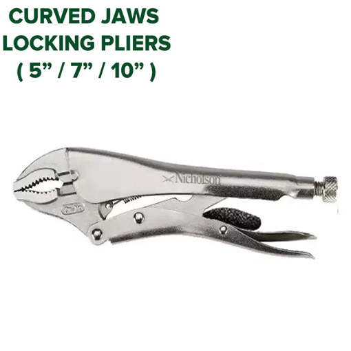 Nicholson Chrome-Moly Steel Locking Pliers Curved Jaw