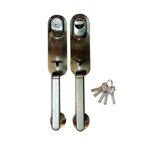 Picture of YALE HANDLESET-DOUBLE HANDLE EVOKE SERIES DIMPLE KEY,ANTIQUE BRASS-YLHEH2EV234SCDK