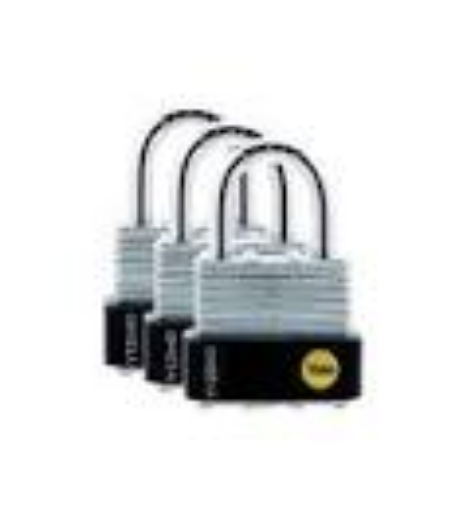 Picture of YALE DC 4 PC KEY-ALIKED CLASSIC SERIES BORON STEEL LAMINATED STEEL ZINC PADLOCKS 50MM-Y125501294