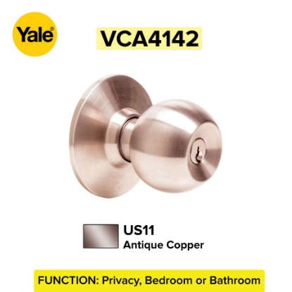 Picture of Yale VCA4142 US11, VCA4142 US5, VCA4142 US32D, Cylindrical Door Lock Knob Set 60mm, VCA4142US11