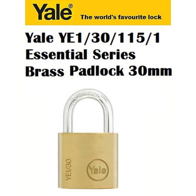 Picture of Yale Essential Series Indoor Brass Padlock 30mm, YLHYE1/30/115/1