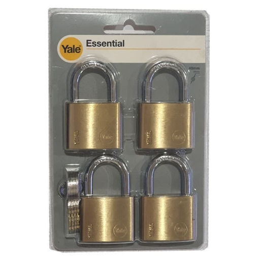 Picture of Yale YE1/40/122/4, Essential Series Indoor Solid Brass Padlock 40mm, YE1401224