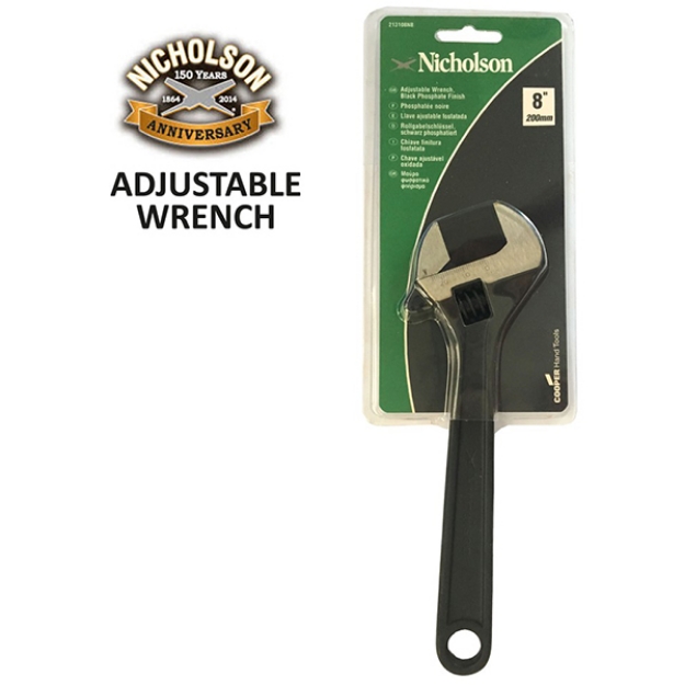 Nicholson Adjustable Wrench Black Phosphate Finish