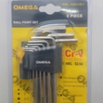 OMEGA 9pcs Ball Point Set CR-V Tool Steel