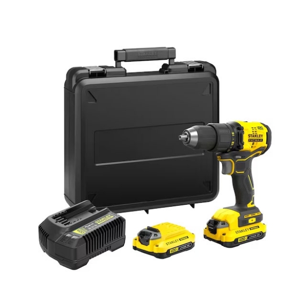 Picture of 18V STANLEY® FATMAX® V20 Cordless Brushless Drill Driver with 2 x 1.5Ah Lithium Ion Batteries and Kit Box-STSCD711D2K