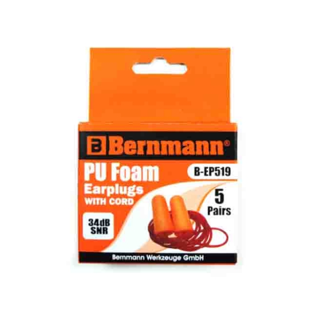 Picture of BERNMANN Ear Foam With Cord 5 Pieces Per Box B-EP519