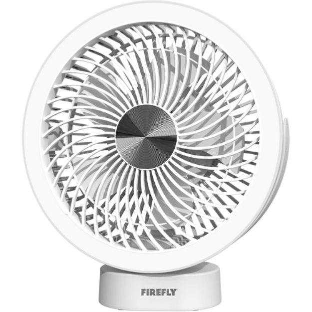 Picture of FIREFLY Rechargeable Mini Desk Fan with Ring Lamp - FEL664