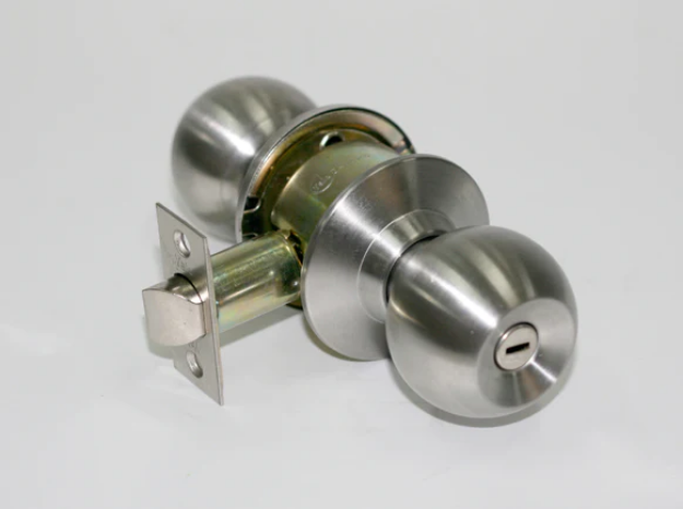 Picture of YALE PRIVACY KNOB SET EVOKE DIMPLE KEY SATIN STAINLESS STEEL
