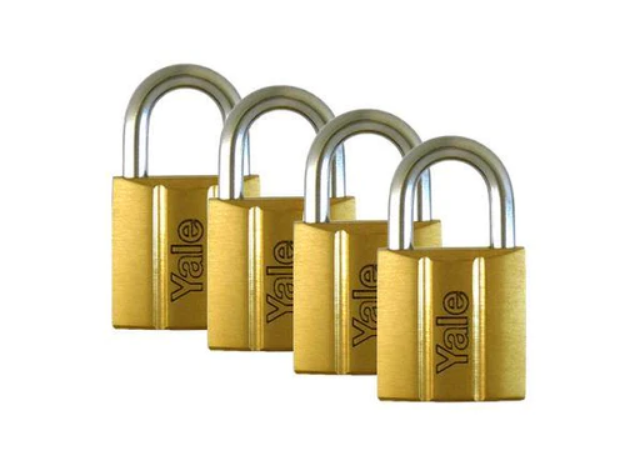 Picture of YALE 4 PC KEY-ALIKED SOLID BRASS PADLOCKS 25MM-YLHV14025KAX4