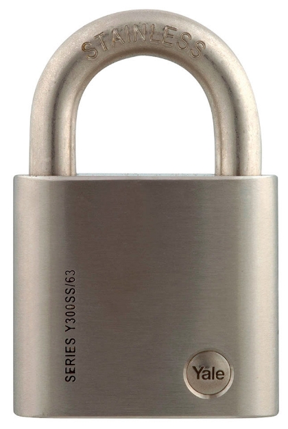Picture of YALE BLACK SERIES MARINE GRADE NATURAL STAINLESS STEEL PADLOCK 63MM-Y300SS631271