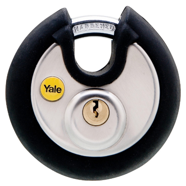 Picture of YALE SILVER SERIES MARINE GRADE STAINLESS STEEL SOFT RUBBER BUMPER PADLOCKS 70MM-YLHY130/70/1161/1
