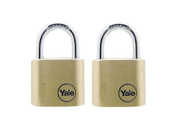 Picture of YALE 2 PC KEY-ALIKED CLASSIC SERIES HARDENED STEEL NATURAL SOLID BRASS PADLOCKS 31MM-YL-H-Y110/30/117/2