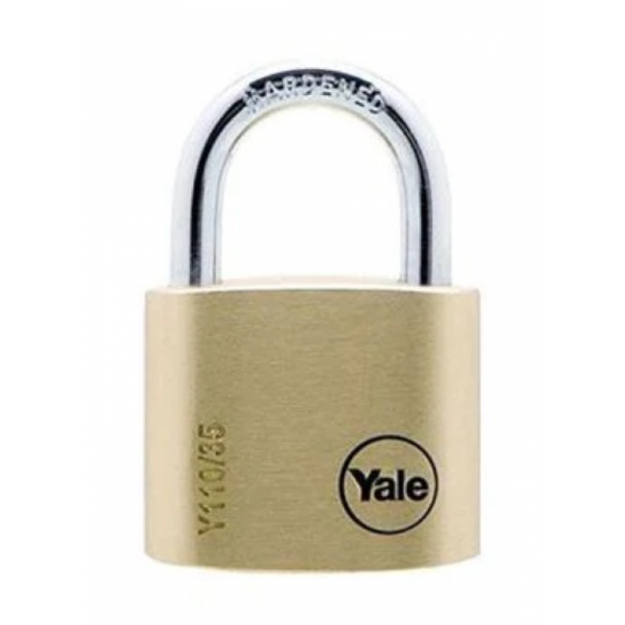 Picture of YALE CLASSIC SERIES HARDENED STEELNATURAL SOLID BRASS PADLOCK 36MM-YL-H-Y110/35/121/1