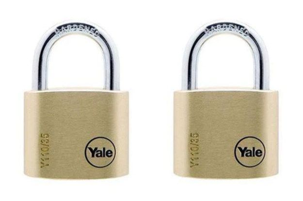 Picture of YALE  2 PC KEY-ALIKED CLASSIC SERIES HARDENED STEEL NATURAL SOLID BRASS PADLOCKS 36MM-YL-H-Y110/35/121/2