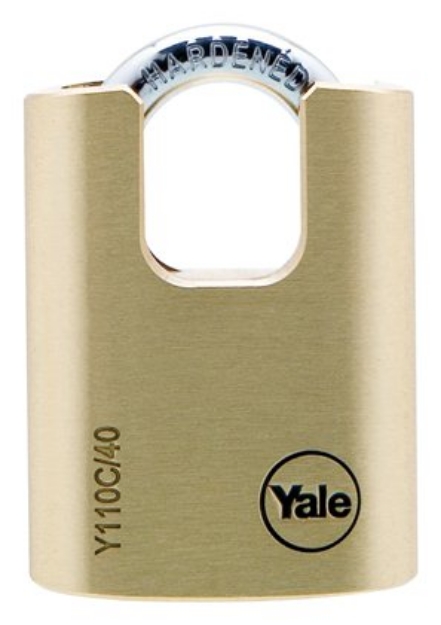 Picture of YALE  DC CLASSIC SERIES HARDENED STEEL CLOSED SHACKLE NATURAL SOLID BRASS PADLOCK41MM-YLHY110C/40/1191