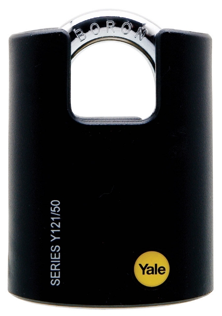 Picture of YALE CLASSIC SERIES BORON STEEL BLACK COVER NATURAL SOLID BRASS PADLOCK 51MM-YLHY121/50/155/1