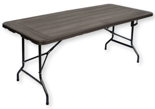 Picture of HOMER FOLDING TABLE WOOD GRAIN 6FT 180X76X74CM HOMHQM180