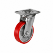 Picture of 4 Inches Harlem heavy duty  Industrial PU Rubber caster wheel  Fixed, Swivel , Castor Wheel with Dual Lock Brake