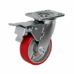 Picture of 4 Inches Harlem heavy duty  Industrial PU Rubber caster wheel  Fixed, Swivel , Castor Wheel with Dual Lock Brake