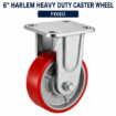 Picture of 6 Inches Harlem heavy duty  Industrial PU Rubber caster wheel  Fixed, Swivel , Castor Wheel with Dual Lock Brake