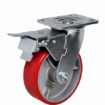 Picture of 6 Inches Harlem heavy duty  Industrial PU Rubber caster wheel  Fixed, Swivel , Castor Wheel with Dual Lock Brake