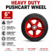 Picture of Harlem Push Cart Rubber Wheel 6,8,10,12 Inches Heavy Duty Rubber Iron Heart Wheel Solid Wheel