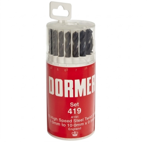 Picture of DORMER TITANIUM COATED JOBBER DRILL BIT SET 419 (FOR STAINLESS STEEL), A-94