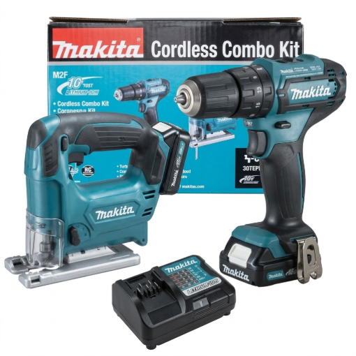 Picture of Makita Cordless CXT Hammer Driver Drill JigSaw Combo, CLX230X1