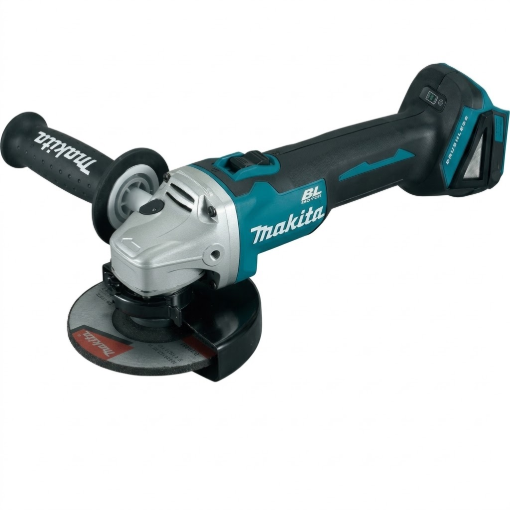 Picture of Makita 18V LXT BL ADT AFT XPT Cordless 100mm (4") Angle Grinder, Anti-Restart Function, Electric Brake, Slide Switch Lock-On, DGA406Z
